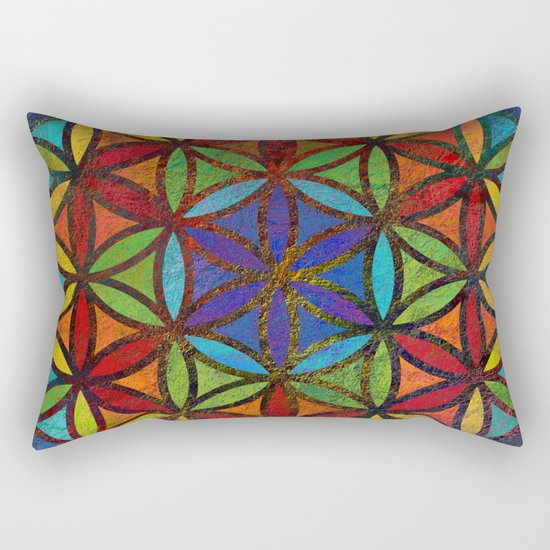 The Flower of Life (Sacred Geometry) 3 Rectangular Pillow