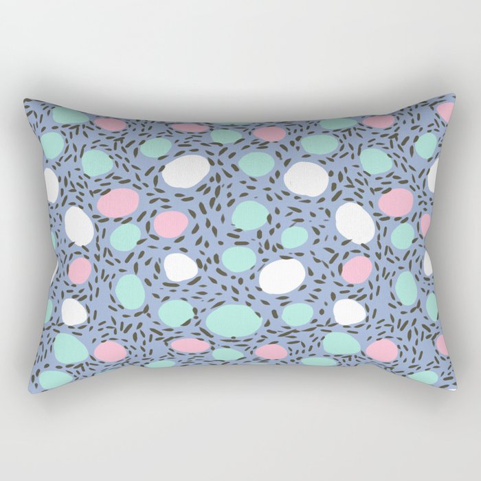 Minimal pastel modern pattern design polka dot dots basic nursery decor Rectangular Pillow