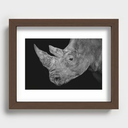 White Rhino Recessed Framed Print