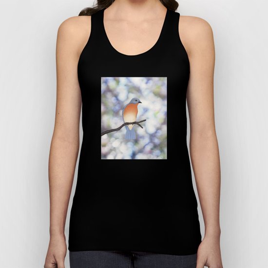 female eastern bluebird bokeh background Unisex Tank Top
