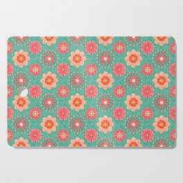 Floral Daisy Garden - Green Cutting Board