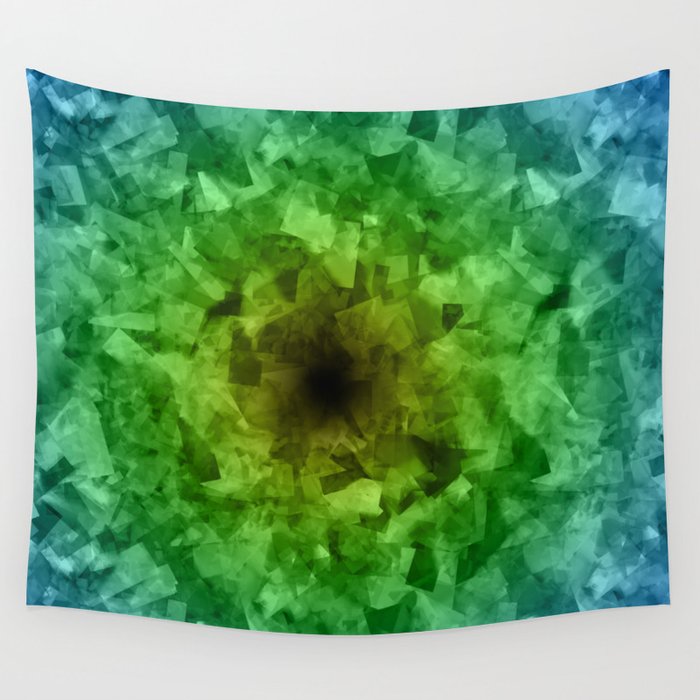 Emerald & Sapphire Fragments Wall Tapestry