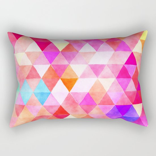 Vibrant Triangles Pattern 03 Rectangular Pillow