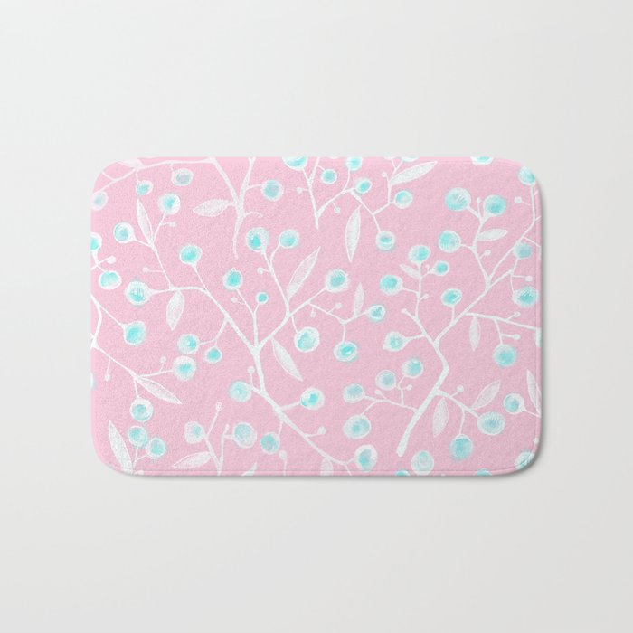 skyberries in pink forest Bath Mat