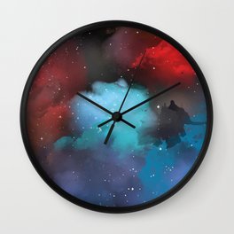 Space Splashed Watercolor Wall Clock