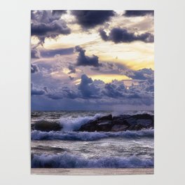 Waves Under Stormy Skies - Erie, PA Poster