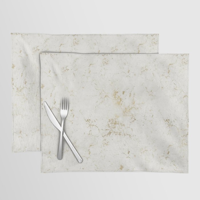White & Gold Marble Placemat by ArtOnWear | Society6