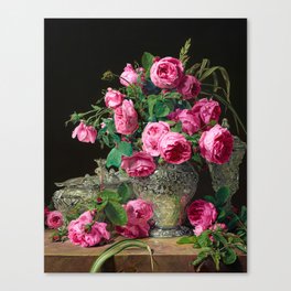 Roses, 1843 by Ferdinand Georg Waldmuller Canvas Print