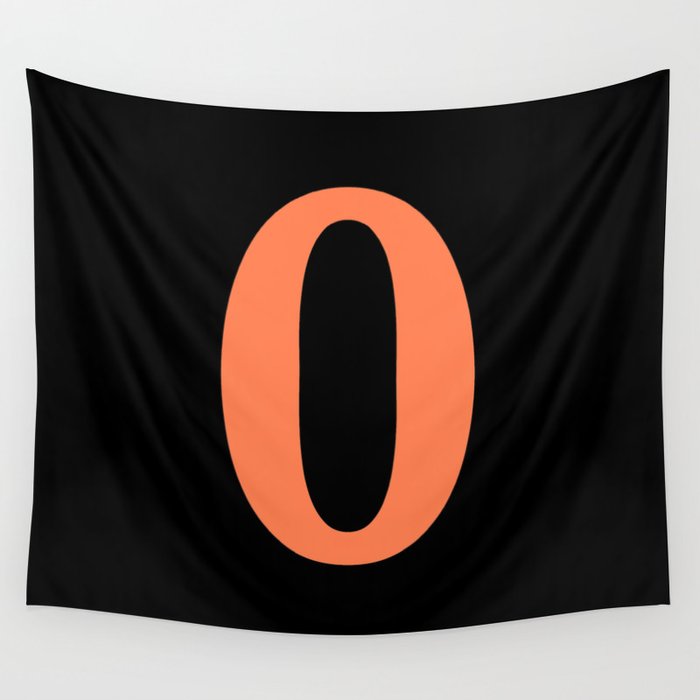 0 (CORAL & BLACK NUMBERS) Wall Tapestry