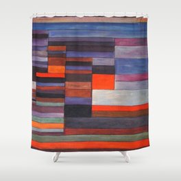 Paul Klee Fire In The Evening Colorful Abstract Art Shower Curtain