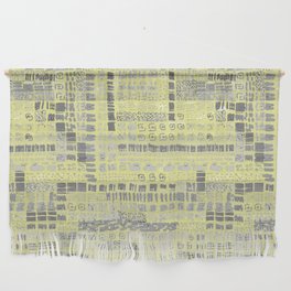 yellow and grey ink marks hand-drawn collection Wall Hanging