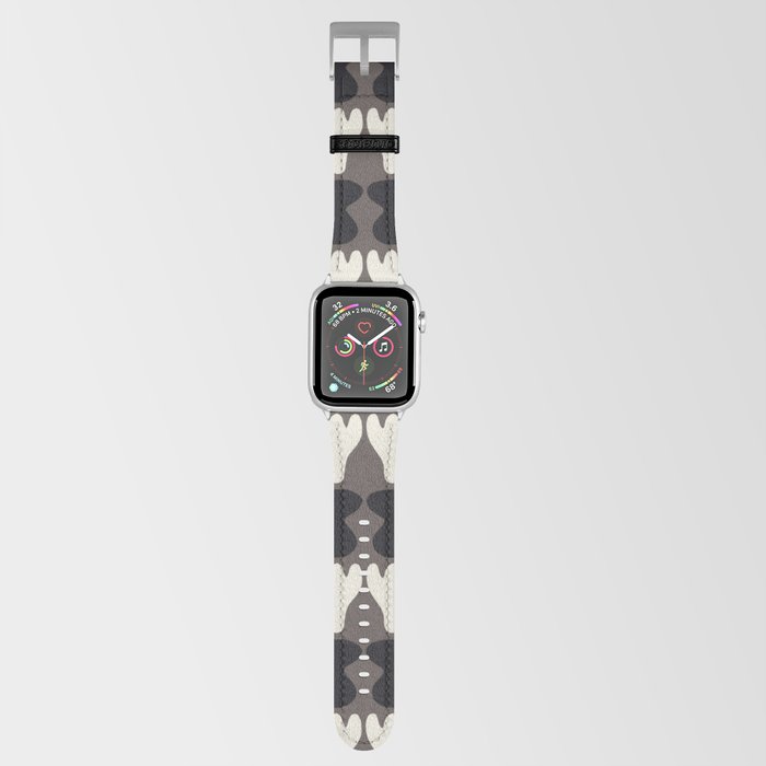 Black and white in grey repeat pattern Apple Watch Band