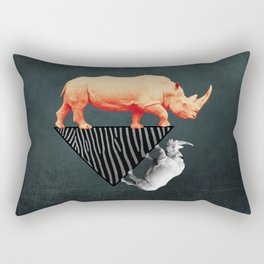 The orange rhinoceros who wanted to become a zebra Rectangular Pillow