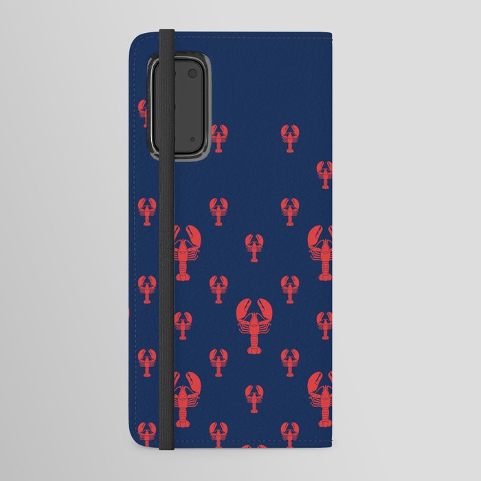Lobster Squadron on navy background. Android Wallet Case