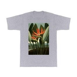 Birds of Paradise : Temple of Flora T Shirt | Carolusvonlinnaeus, Flowers, Thesexualsystem, Botanical, Landscape, Purevintagelove, Green, Antique, Painting, Oil 