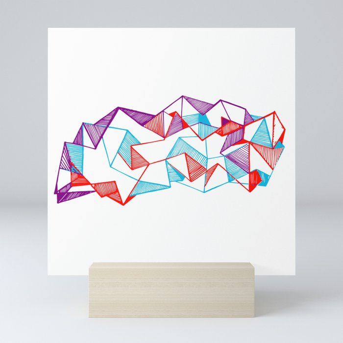 Polygon collection - Triangles geometric Mini Art Print