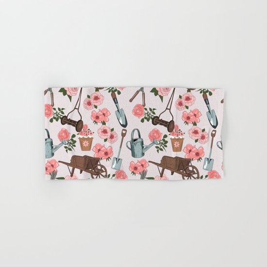 Vintage gardening pattern Hand & Bath Towel