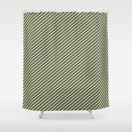 [ Thumbnail: Gray, Tan, and Dark Slate Gray Colored Lines/Stripes Pattern Shower Curtain ]