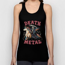 Death Metal - Cute Evil Skull Unicorn Gift Unisex Tank Top