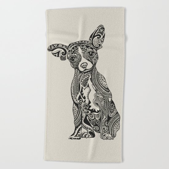 Polynesian Chihuahua Beach Towel