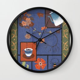 Folk Coffee Wall Clock