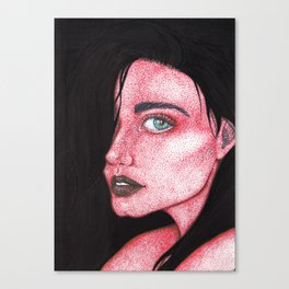 Femme Red Dotwork Canvas Print
