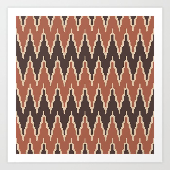 Chevron Pattern 525 Brown and Beige Art Print