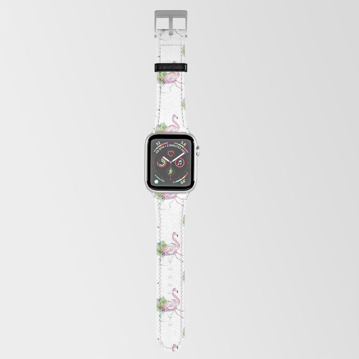 Flamingo in the bathroom painting watercolour Apple Watch Band