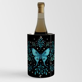 Mystical Luna Moth - Turquoise Wine Chiller