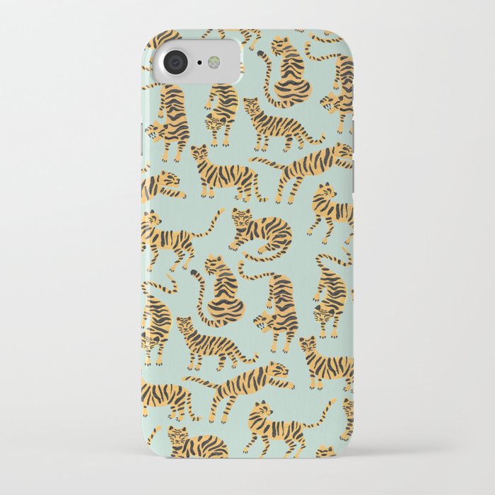 Tiger Collection – Mint & Orange iPhone Case