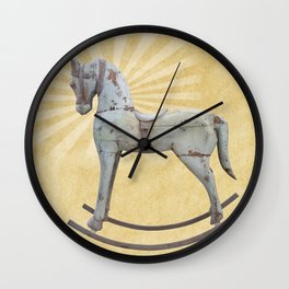 Vintage rocking horse - Toy Photography #Society6 Wall Clock