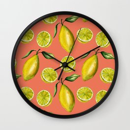 Lemons pattern Wall Clock