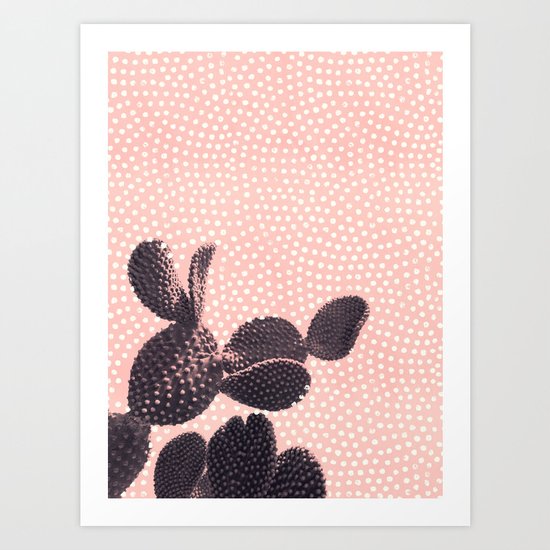 Cactus with Polka Dots Art Print