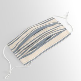 [ Thumbnail: Light Slate Gray and Beige Colored Pattern of Stripes Face Mask ]
