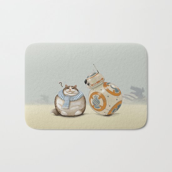CAT AND DROID Bath Mat