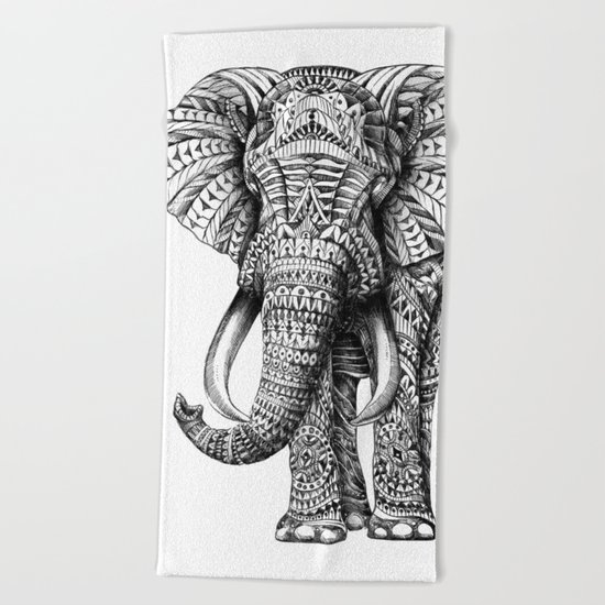 Ornate Elephant Beach Towel