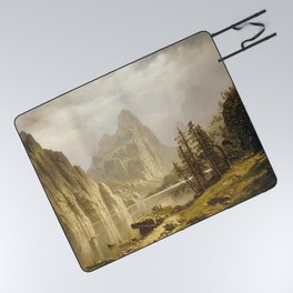 Merced River Yosemite Valley 1866 By Albert Bierstadt | Reproduction Painting Picnic Blanket