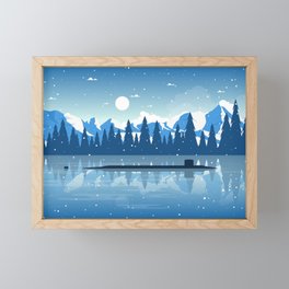 Snowy Submarine Framed Mini Art Print