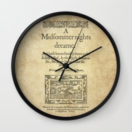 Shakespeare. A midsummer night's dream, 1600 Wall Clock