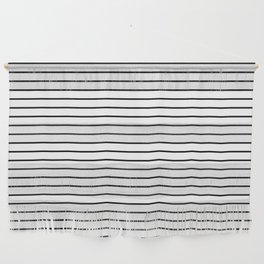 white lines, black and white stripes - striped design Wall Hanging