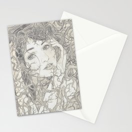 Girl in vines Stationery Cards