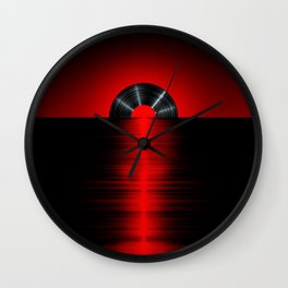 Vinyl sunset red Wall Clock