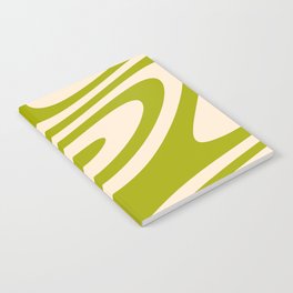 Olive Green Groovy Zebra Liquid Stripes Design  Notebook