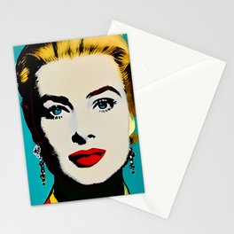 Old-fashioned woman's portrait  - pop art Stationery Cards