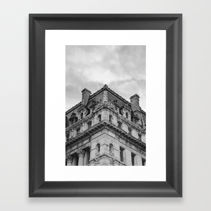 Beautiful Architecture of New York City | Black and White Travel Photography in NYC Framed Art Print