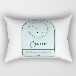 Cancer Zodiac | Light Aqua Watercolor Rectangular Pillow