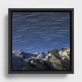 Swiss Star Trails Framed Canvas