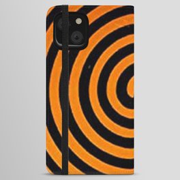 Black and Orange spiral  iPhone Wallet Case