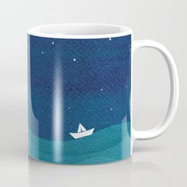 Moon Phase, teal watercolor Coffee Mug
