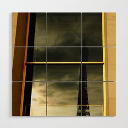 Eiffel Tower reflection | Paris mirrored window | Modern Abstract Travel Photography Wood Wall Art